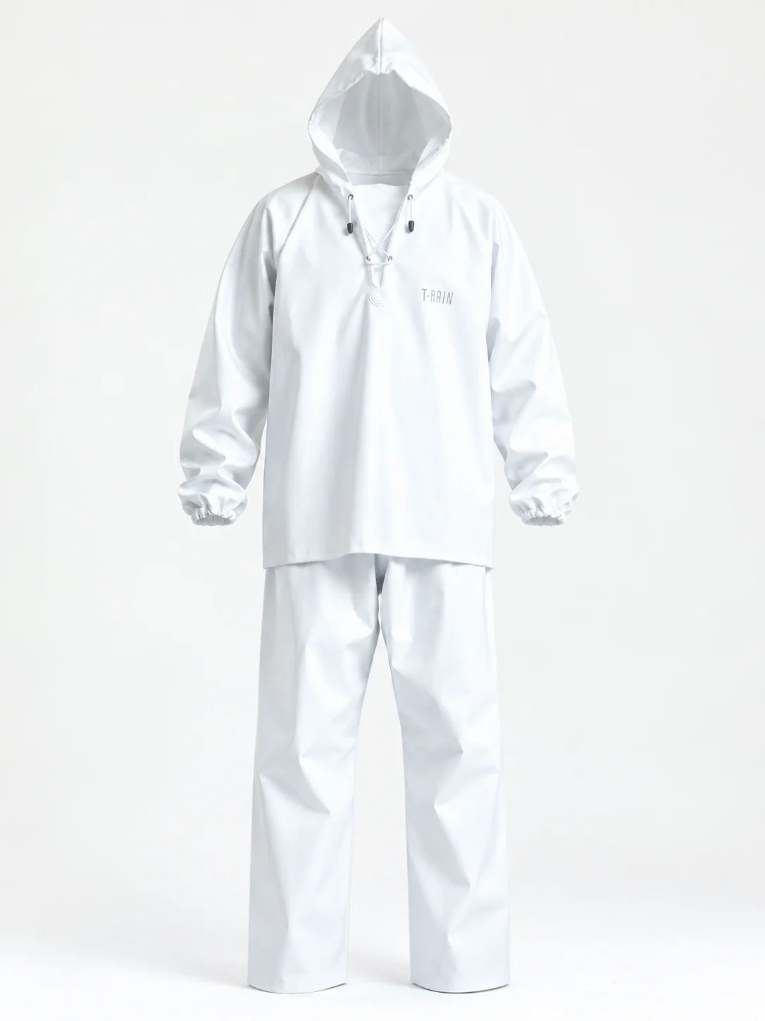 T-Rain Fishing rainsuit, White — Front view