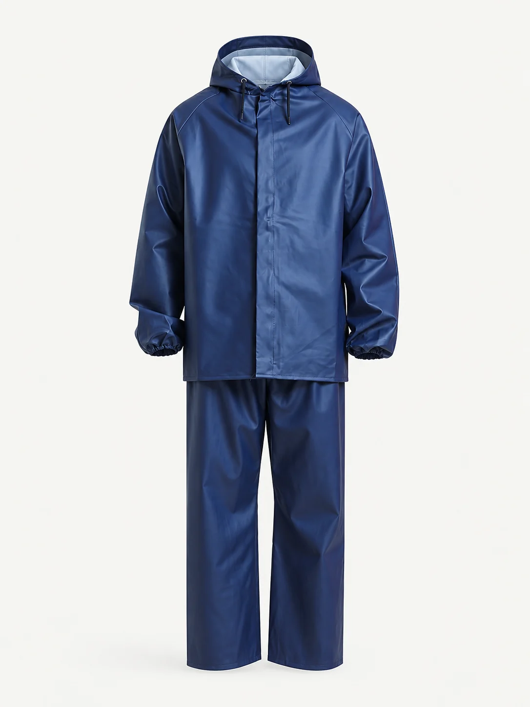T-Rain Zip-front rainsuit, Navy — Front view