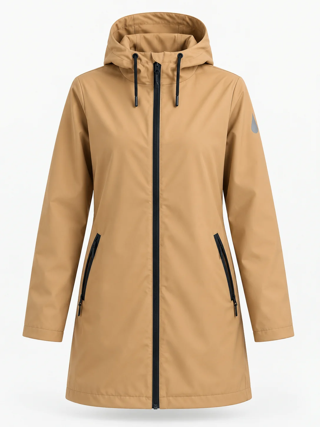 T-Rain Inspired By the Nature raincoat, Women’s · Beige — Front view