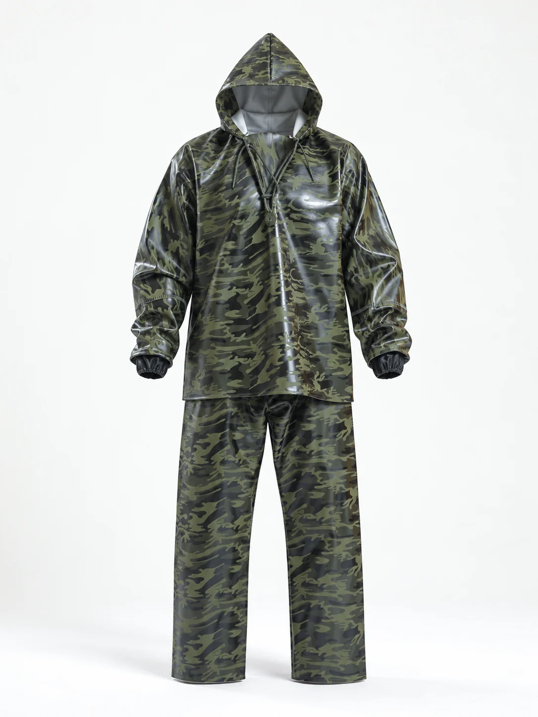 T-Rain Camouflage fishing rainsuit, KT-3400 · Fishing rainsuit — Front view