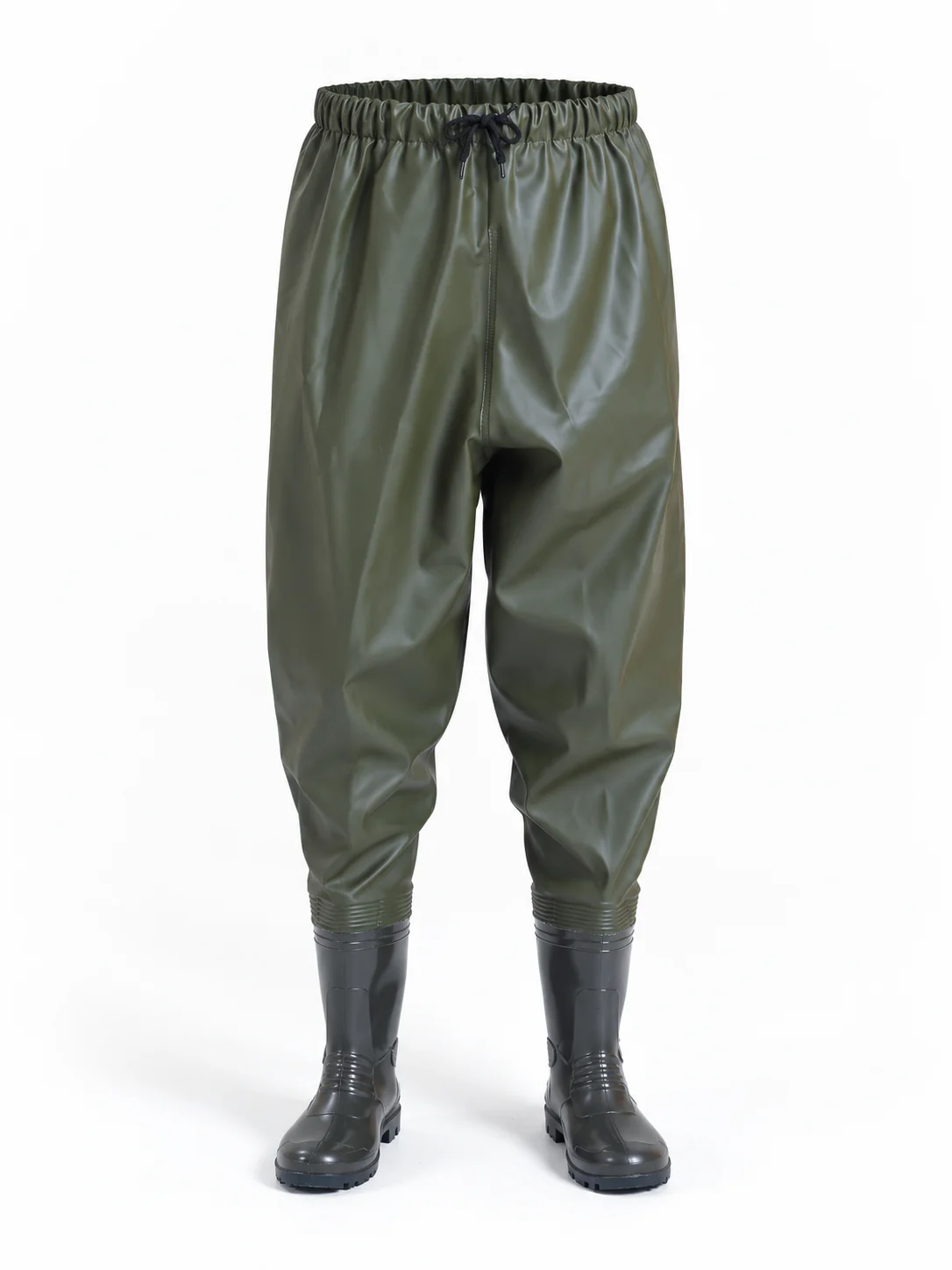T-Rain Waist waders, Khaki — Front view