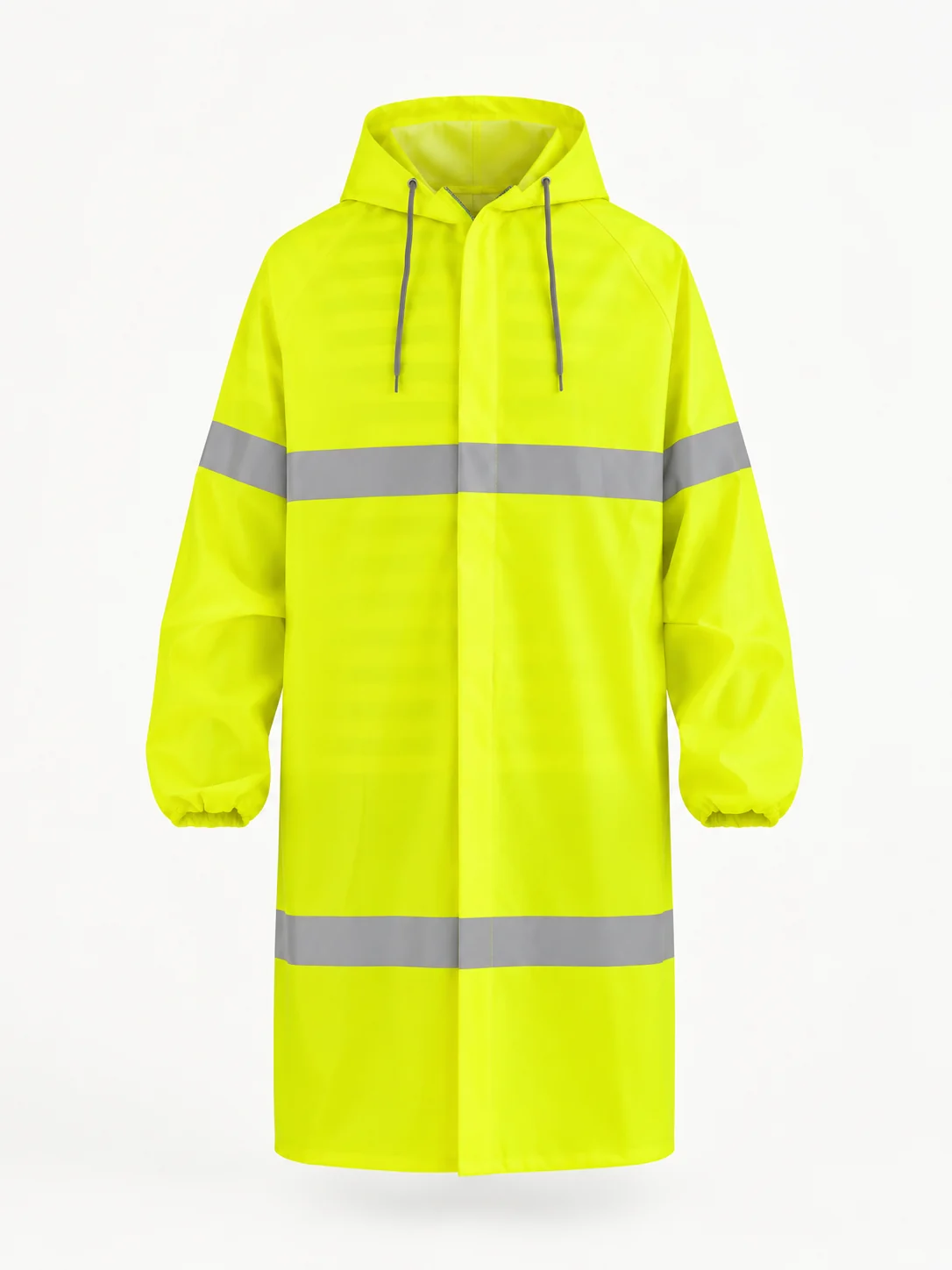 T-Rain Reflective raincoat, Fluorescent yellow — Front view