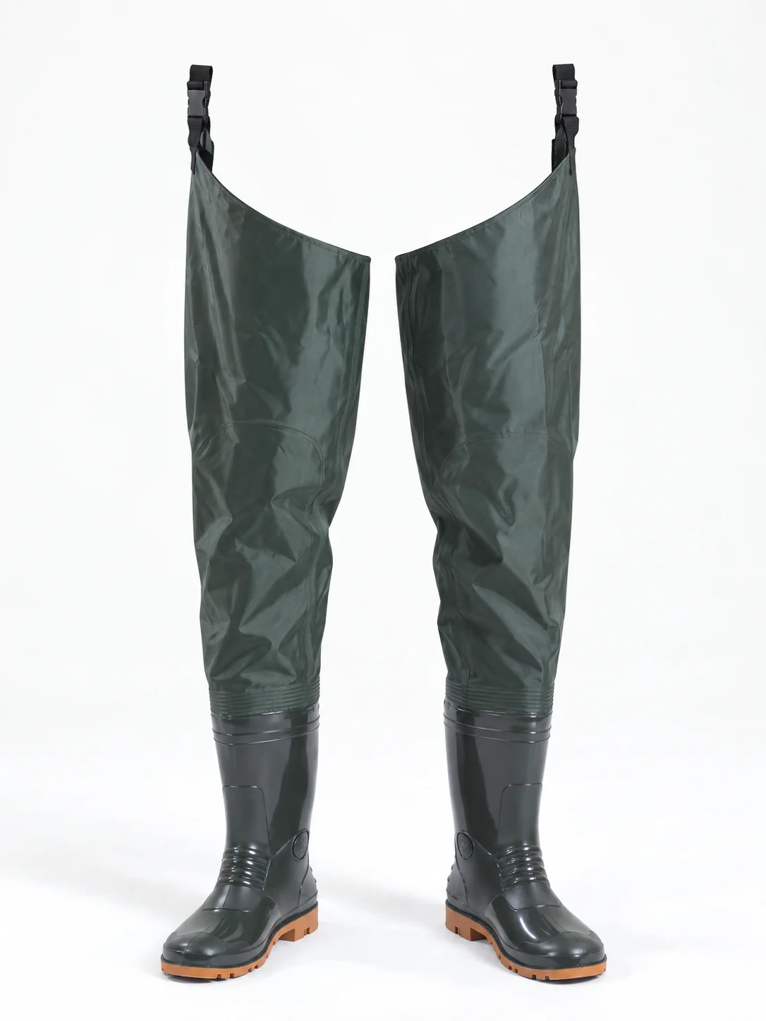 T-Rain Taslan hip waders, Green — Front view